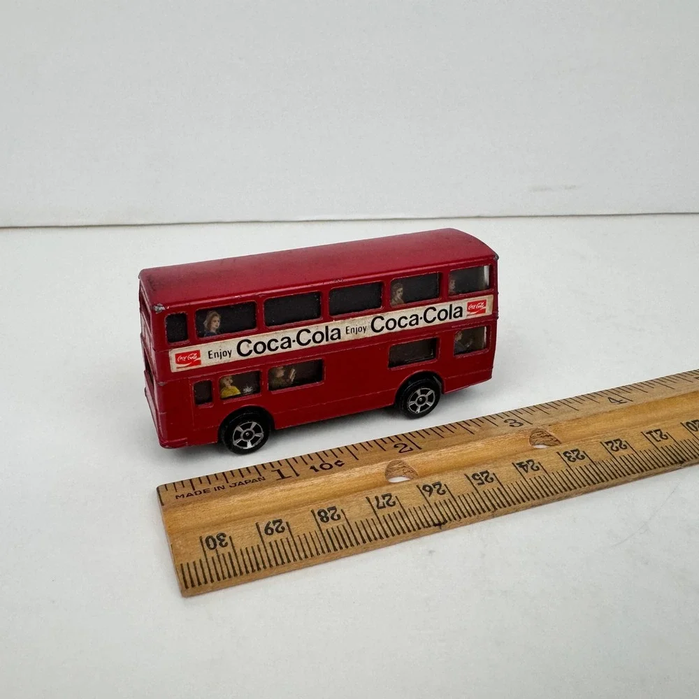 Vtg Coca Cola Coke Soda Mini Red Double Decker Corgi Juniors Toy Bus Die Cast